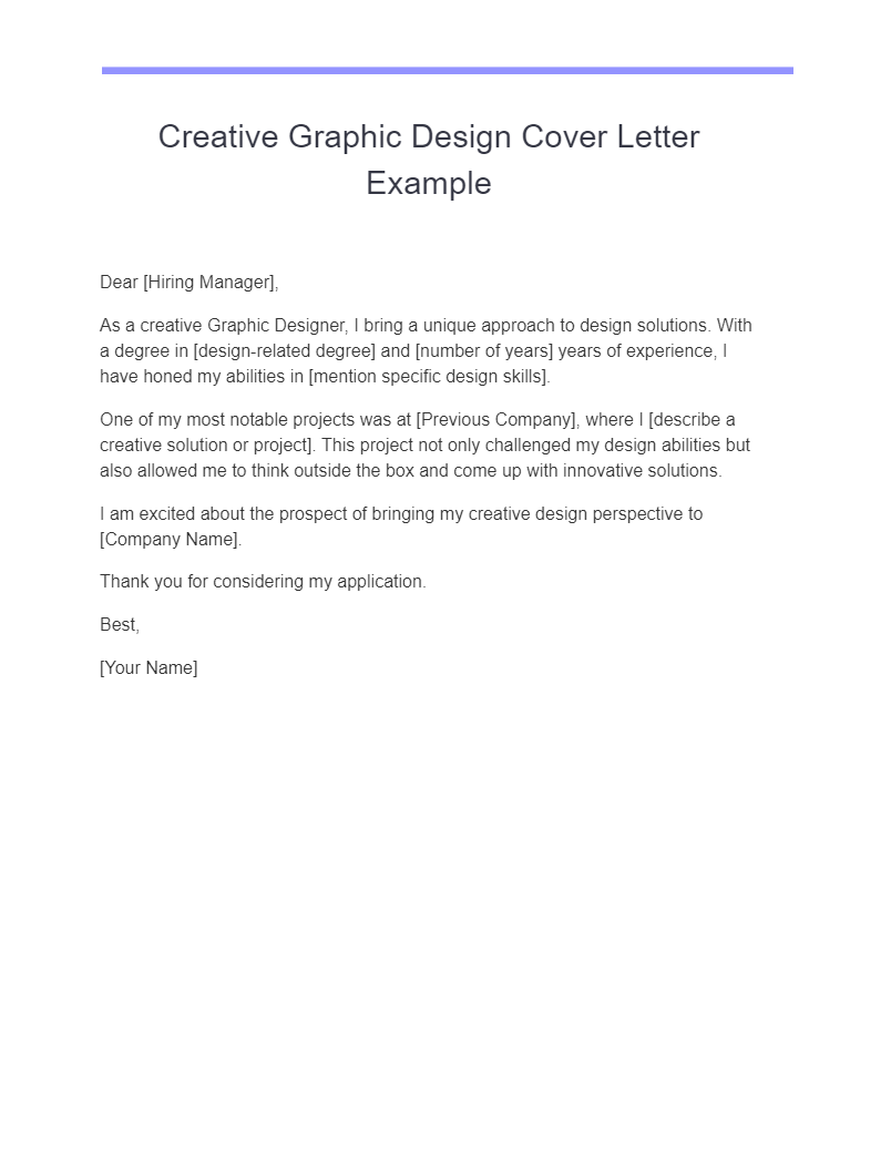 creative graphic design cover letter example