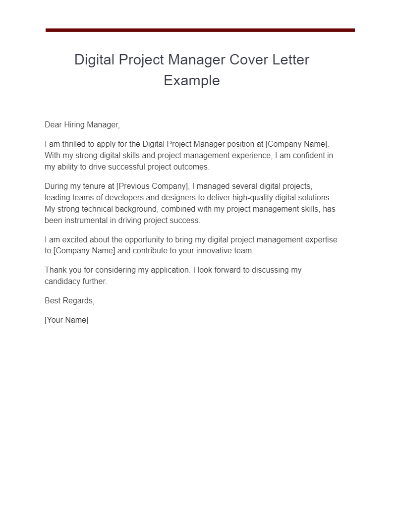 21+ Project Manager Cover Letter Examples, How to Write, Tips | Examples