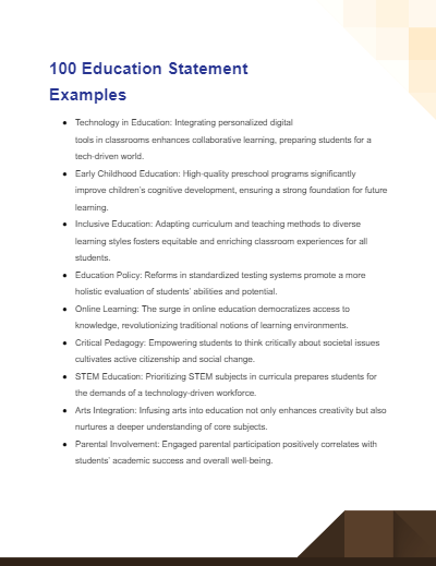 education statement examples