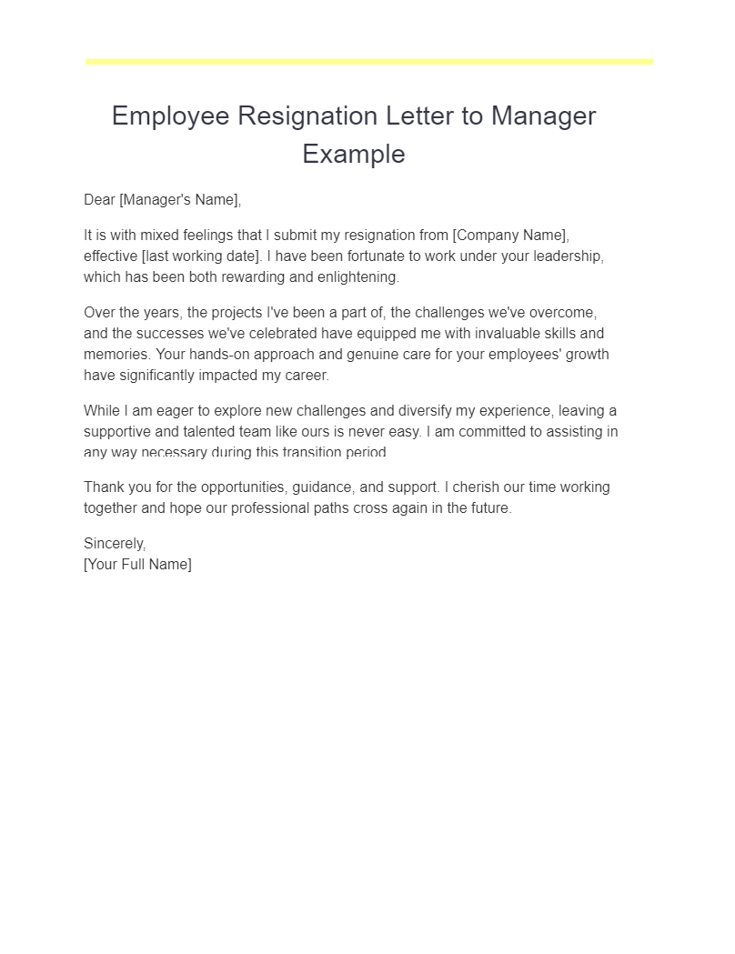 Resignation Letter to Manager Examples, How to Write, Tips | Examples