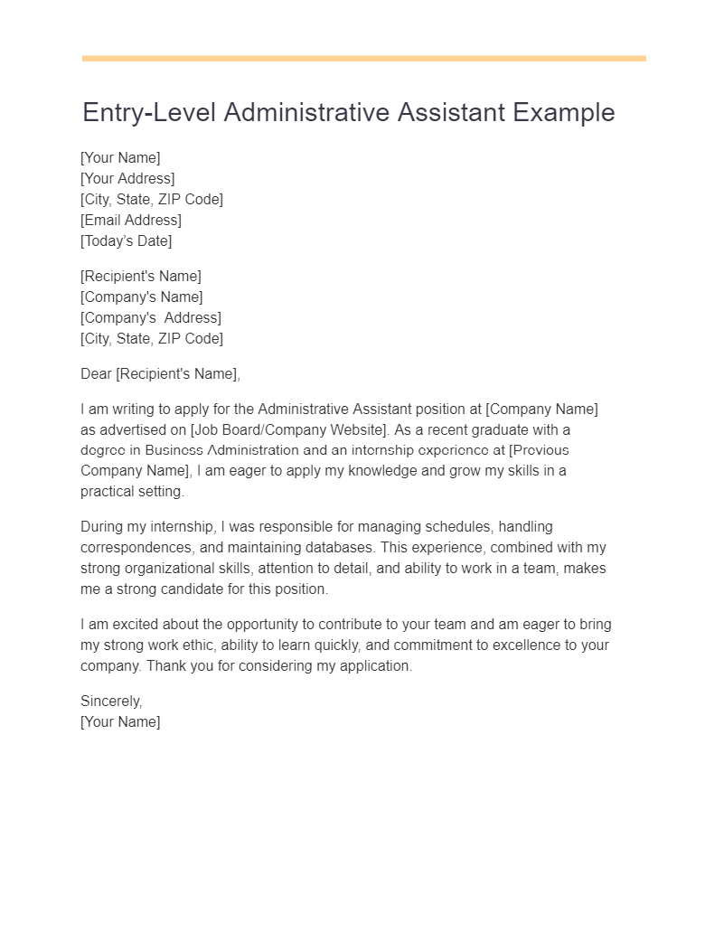 24 Administrative Assistant Cover Letter Examples To Download 24 Administrative Assistant Cover Letter Examples To Download