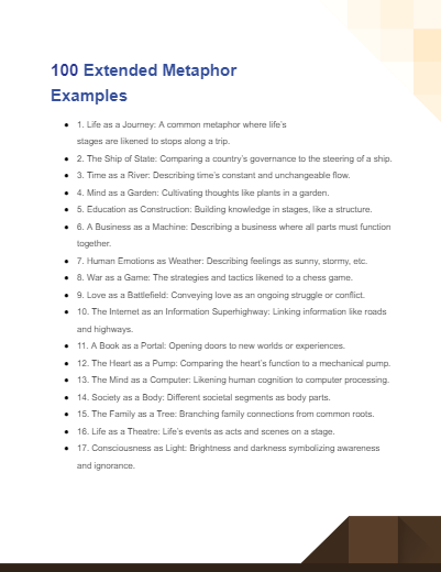 Extended Metaphor Examples