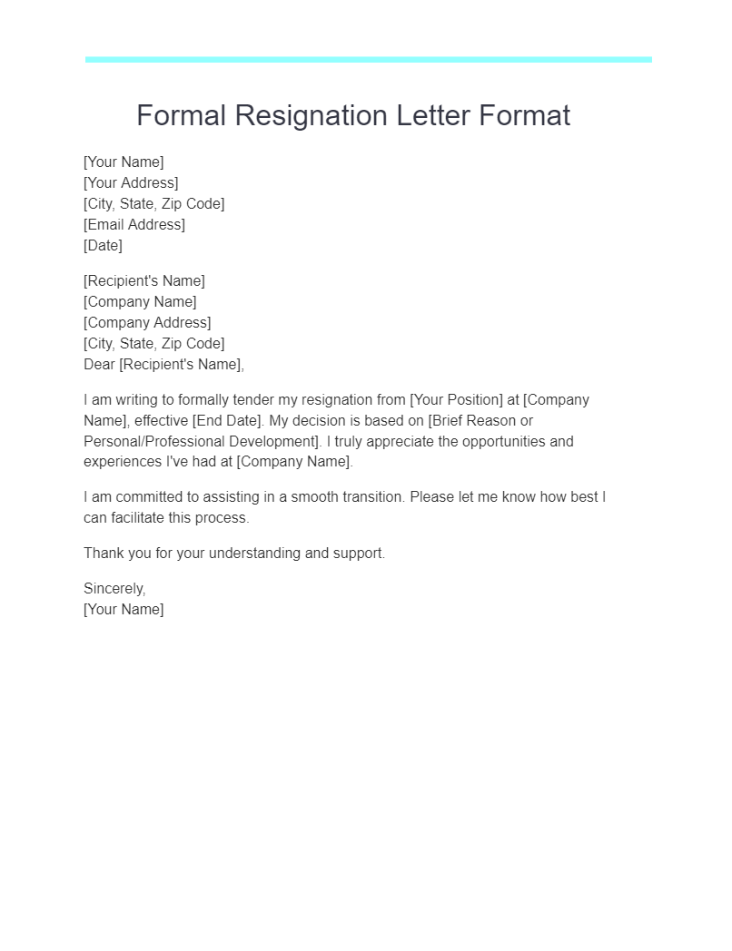 19+ Formal Resignation Letter Examples, How to Write, Tips | Examples