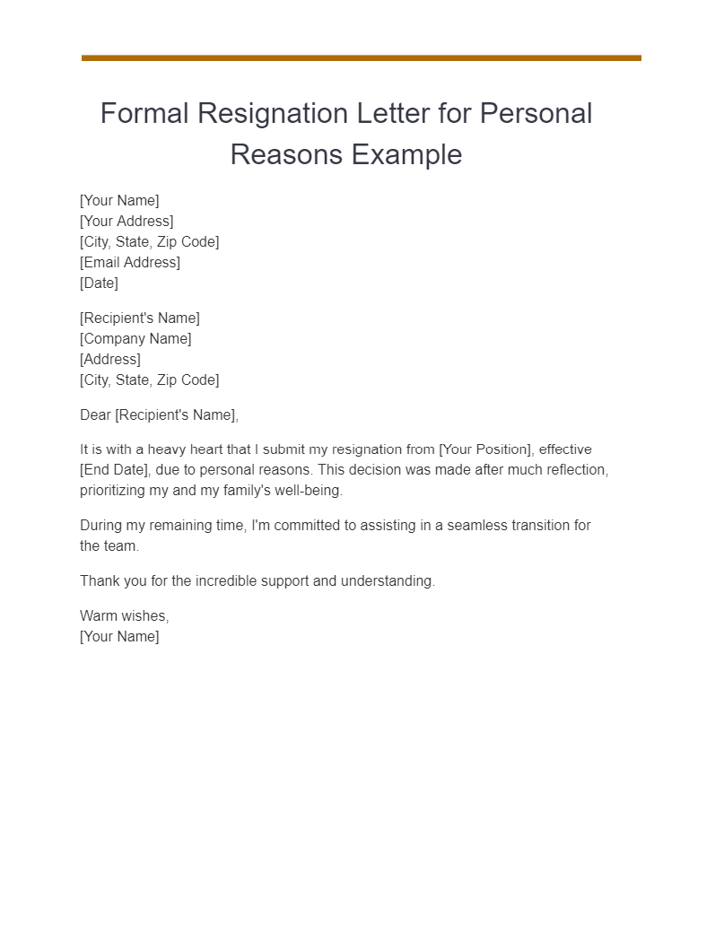 19 Formal Resignation Letter Examples How To Write Tips Examples 6992