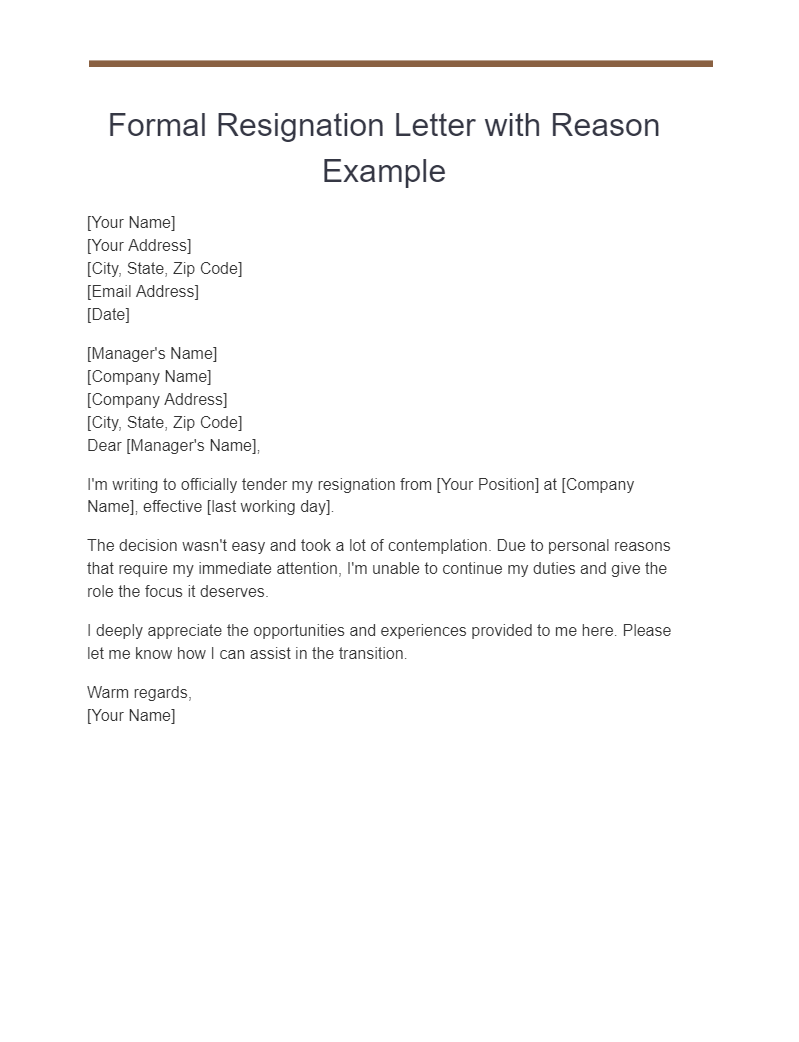 19 Formal Resignation Letter Examples How To Write Tips Examples