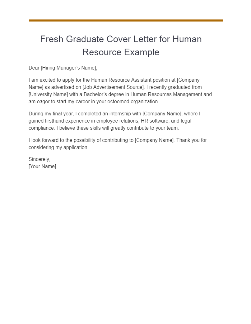 21+ Fresh Graduate Cover Letter Examples, How to Write, Tips | Examples