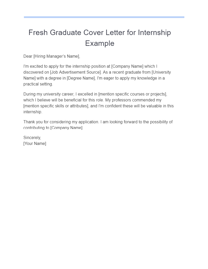 internship fresh graduate cover letter