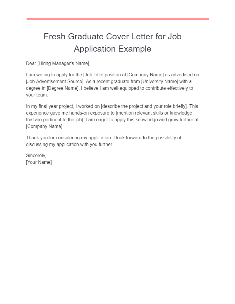 21+ Fresh Graduate Cover Letter Examples, How to Write, Tips | Examples