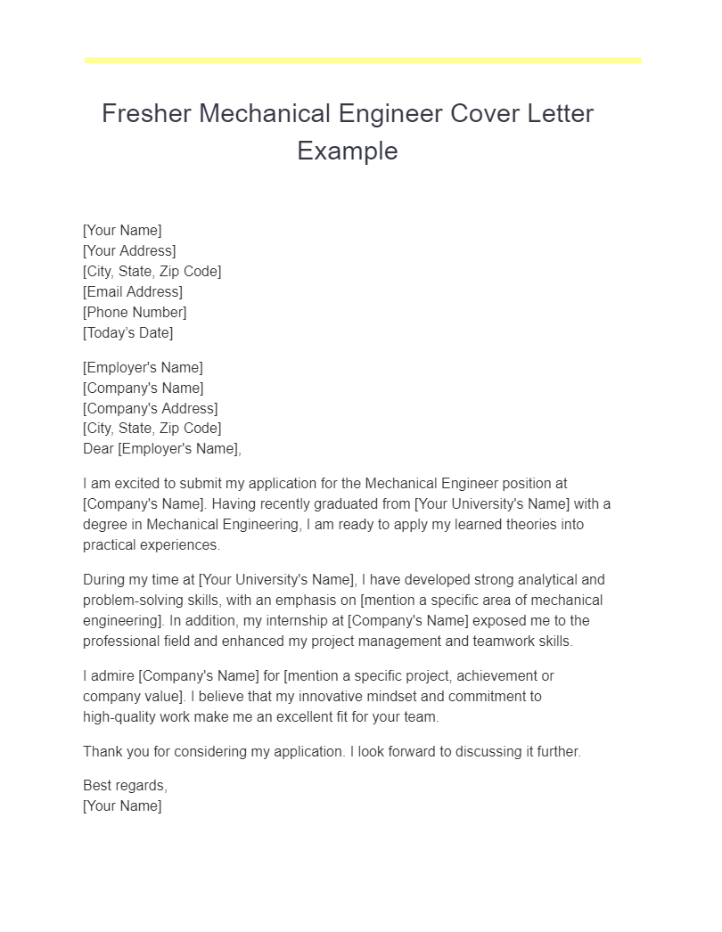 Fresher Cover Letter - 15+ Examples, How to Use, PDF, Tips