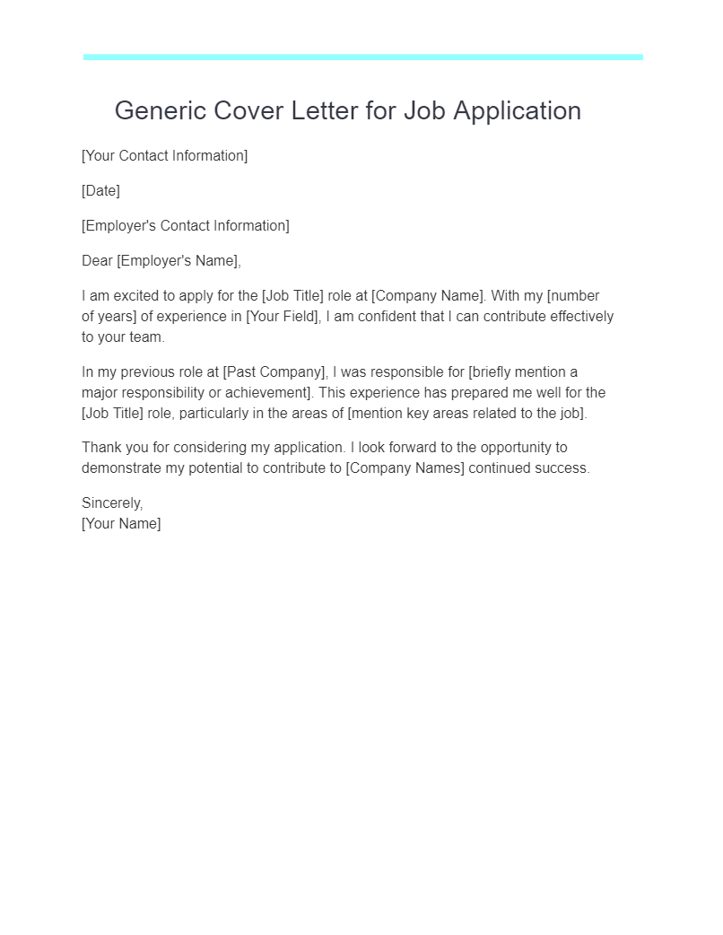 do generic cover letters work