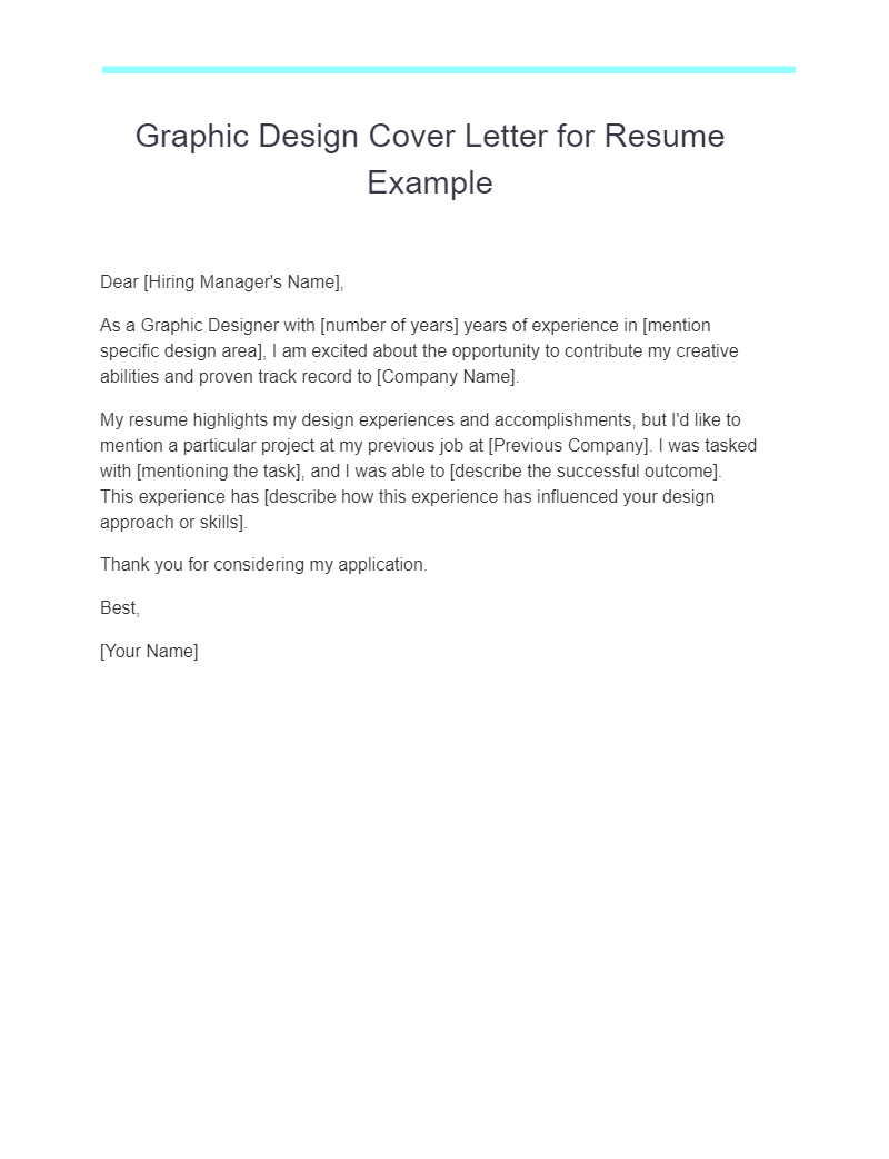graphic design cover letter for resume example