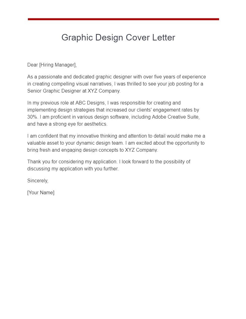 Graphic Design Cover Letter - 19+ Examples, PDF