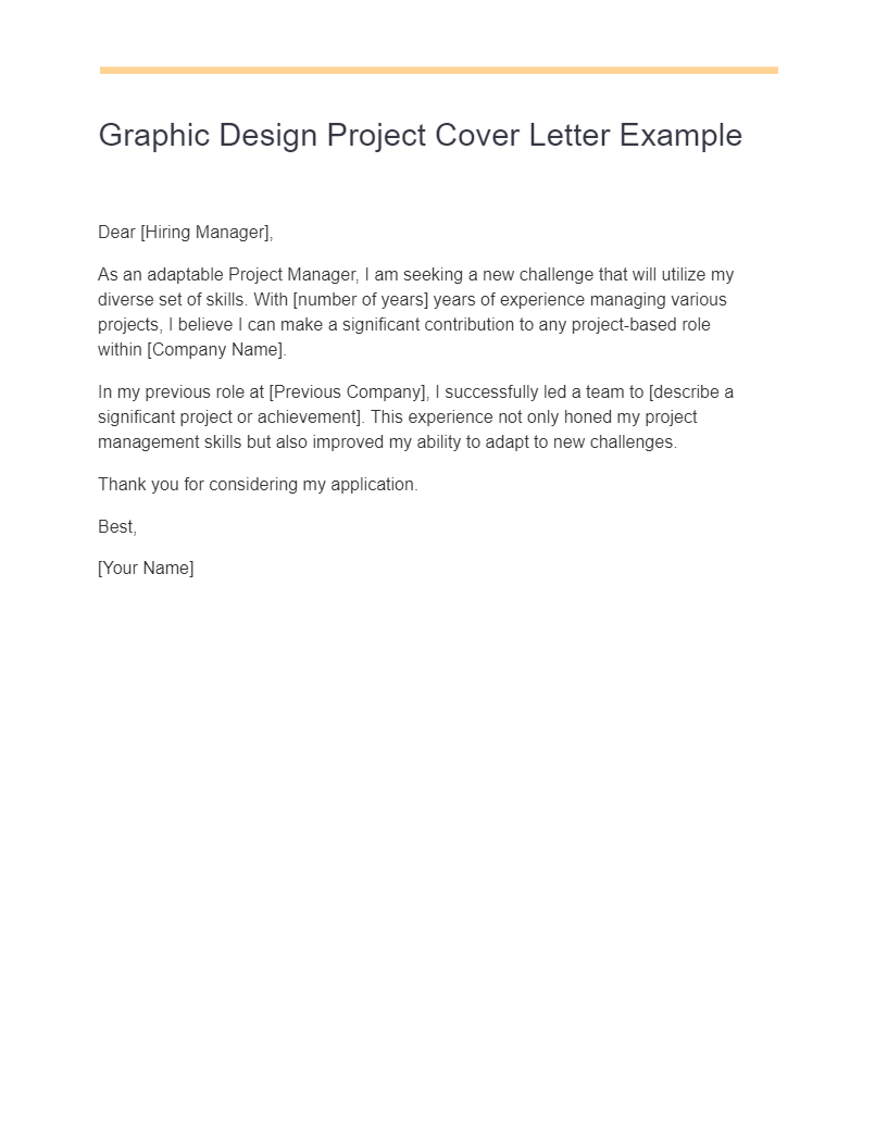 graphic design project cover letter example