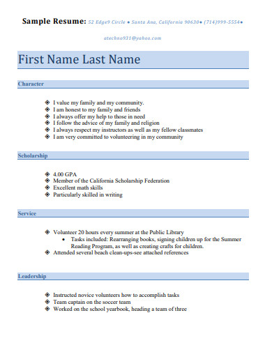 18+ National Honor Society Resume Examples, Free Download, How to Write ...