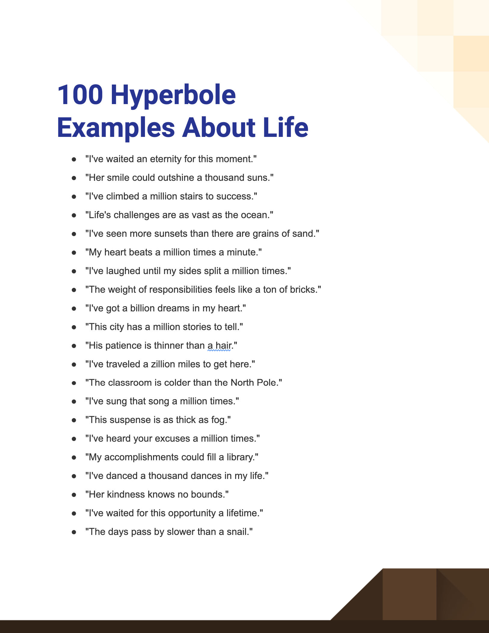 100+ Hyperbole Examples About Life, How to Write, Tips Examples