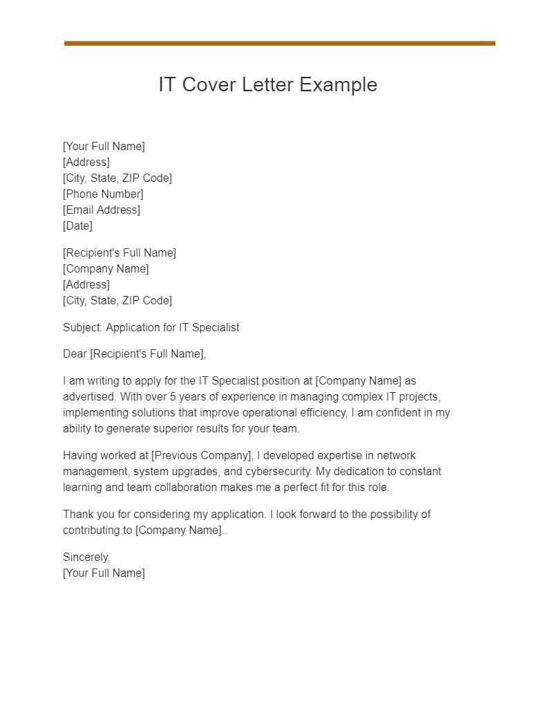 it cover letter example