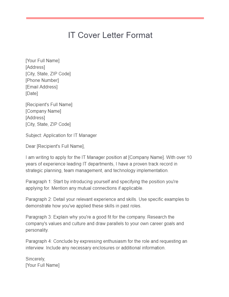it cover letter format