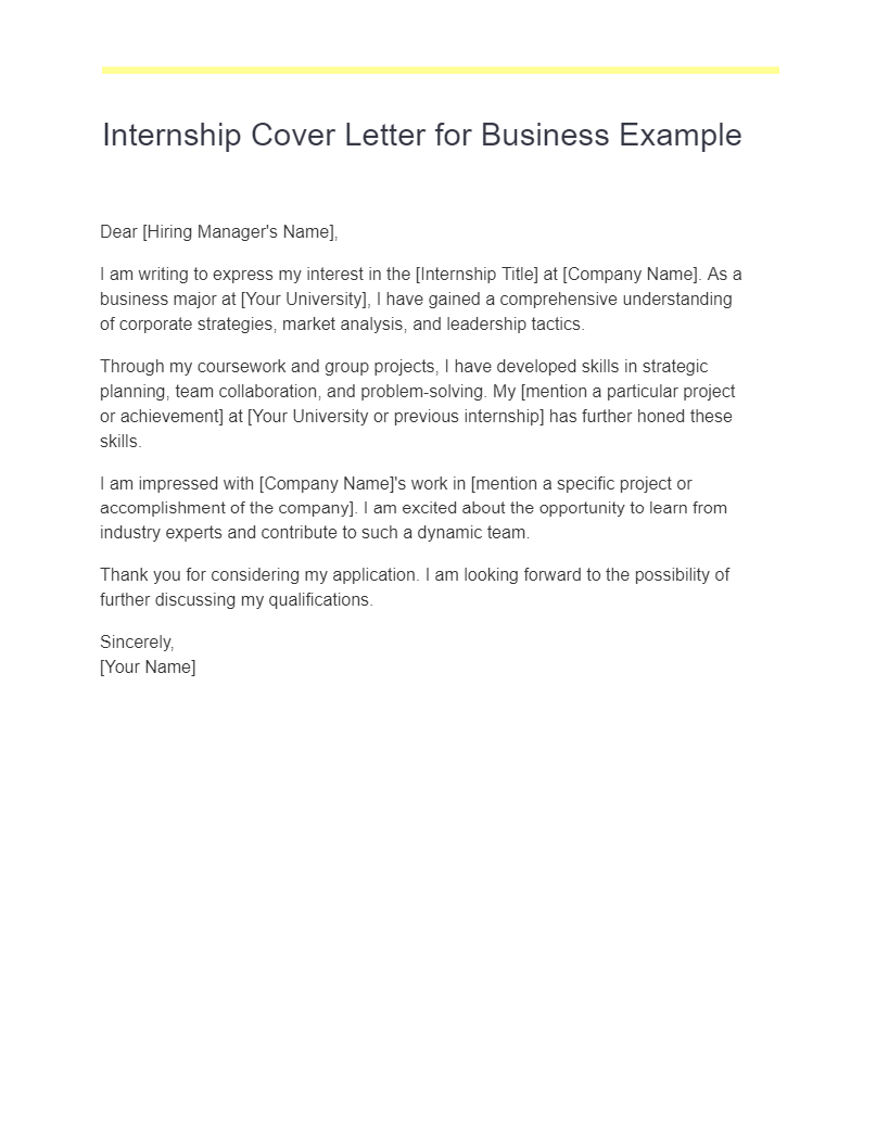 vc internship cover letter