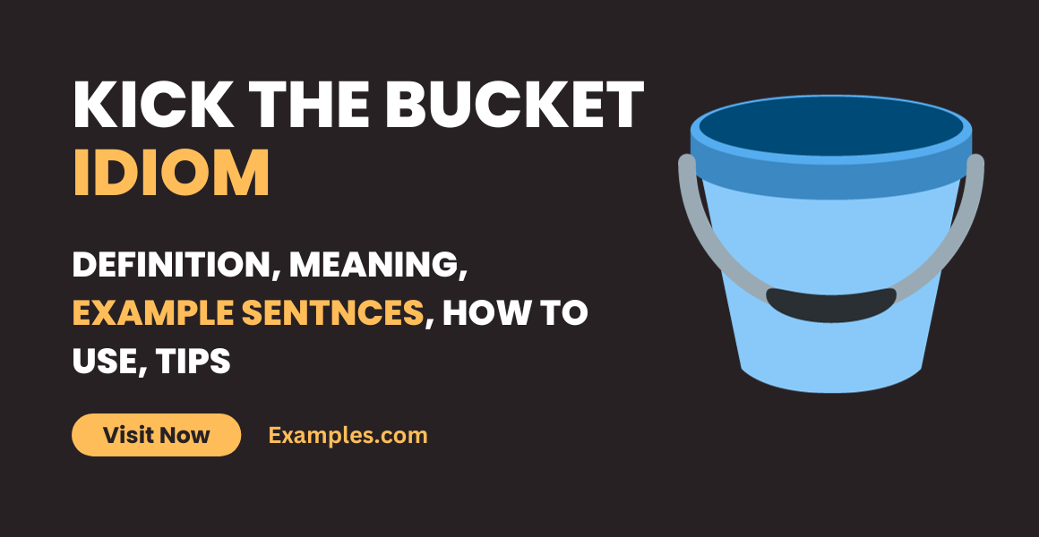 Illustration of Kick the Bucket Idiom Stock Illustration