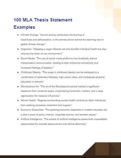mla thesis statement examples