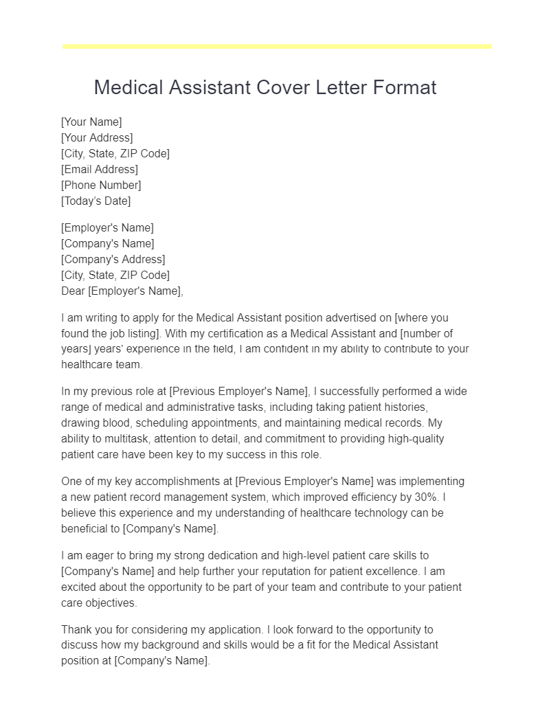 17+ Medical Assistant Cover Letter Examples, How to Write, Tips | Examples