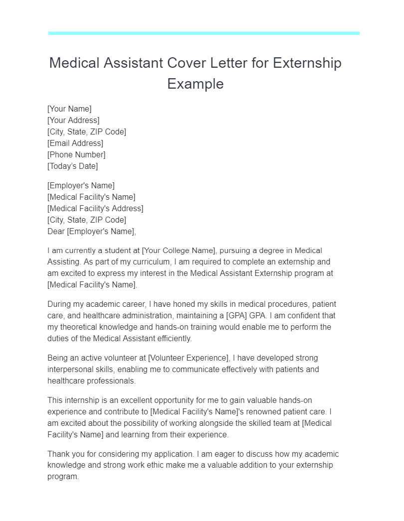 example medical assistant cover letter