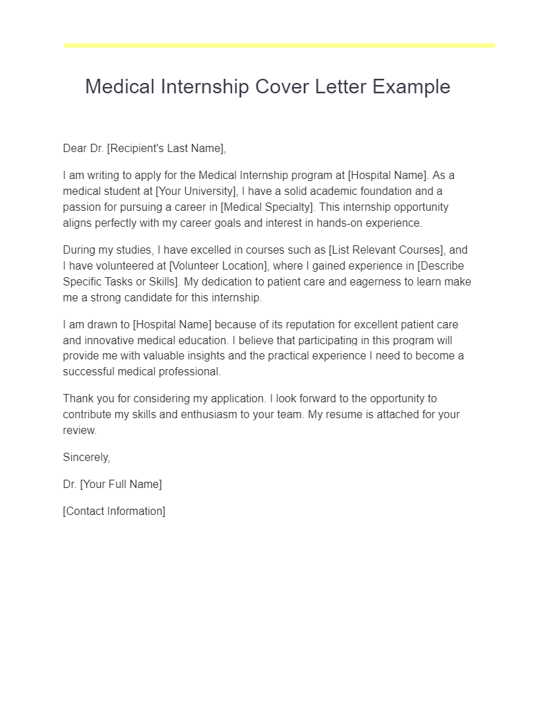 sample medical cover letter