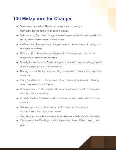 metaphors for change