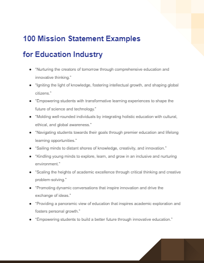 mission statement for education foundation