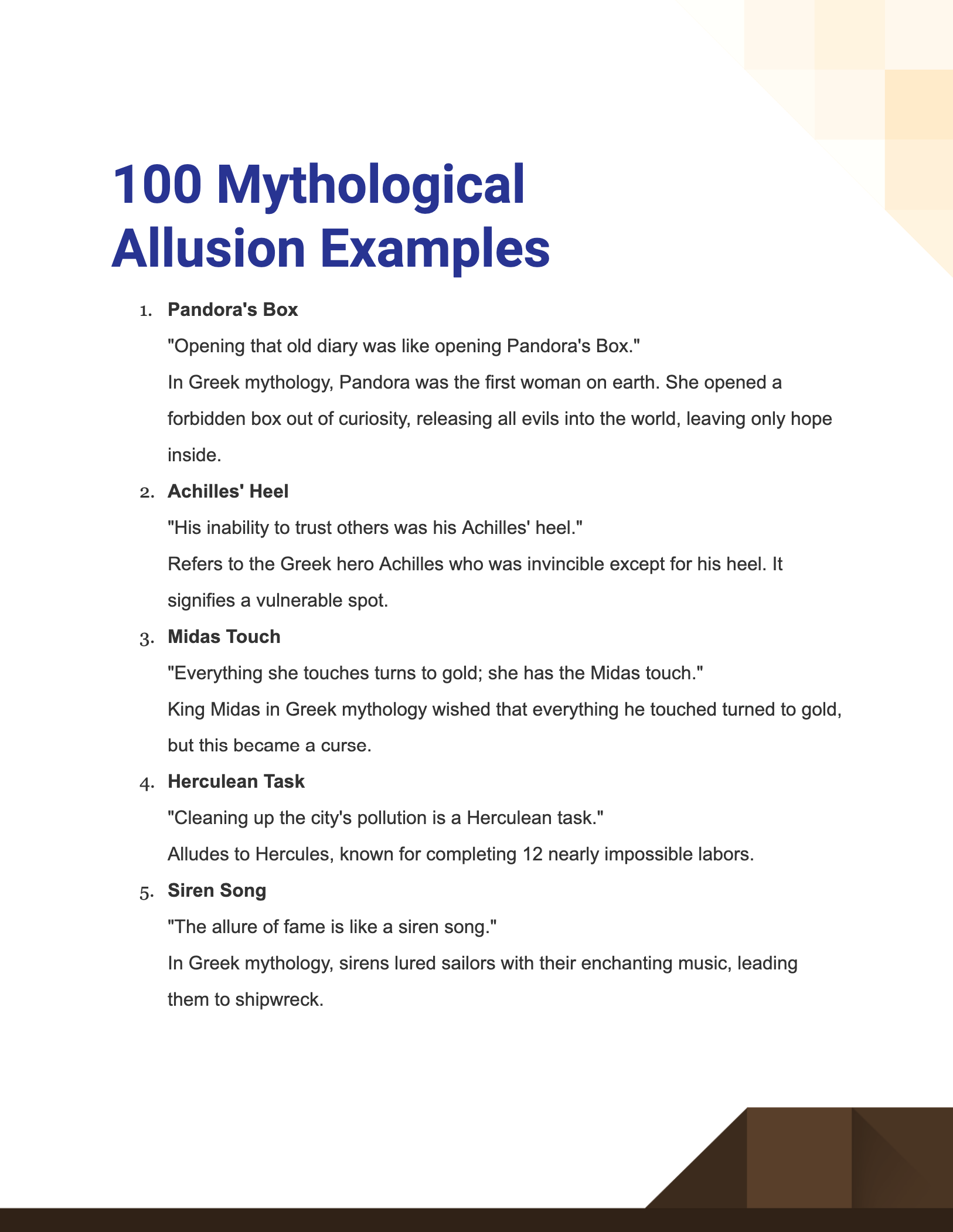 Mythological Allusion Examples