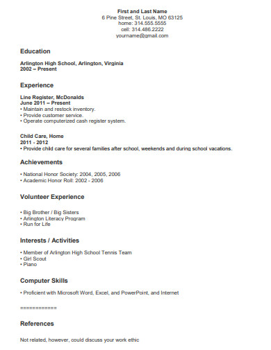 National Honor Society Resume Template 
