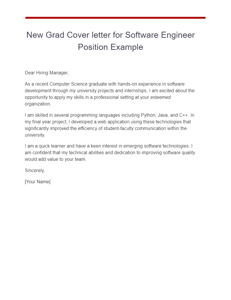 new grad cover letter for software engineer position example