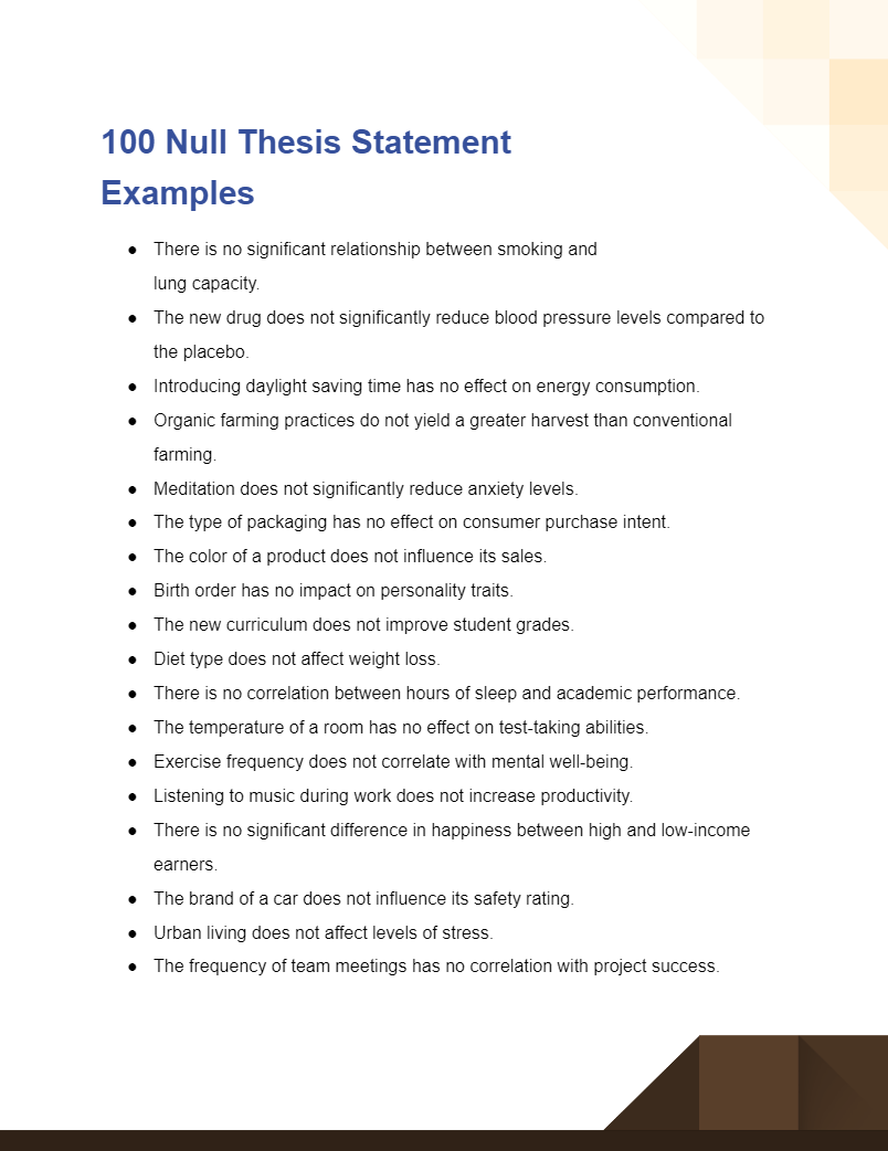 null thesis statement examples