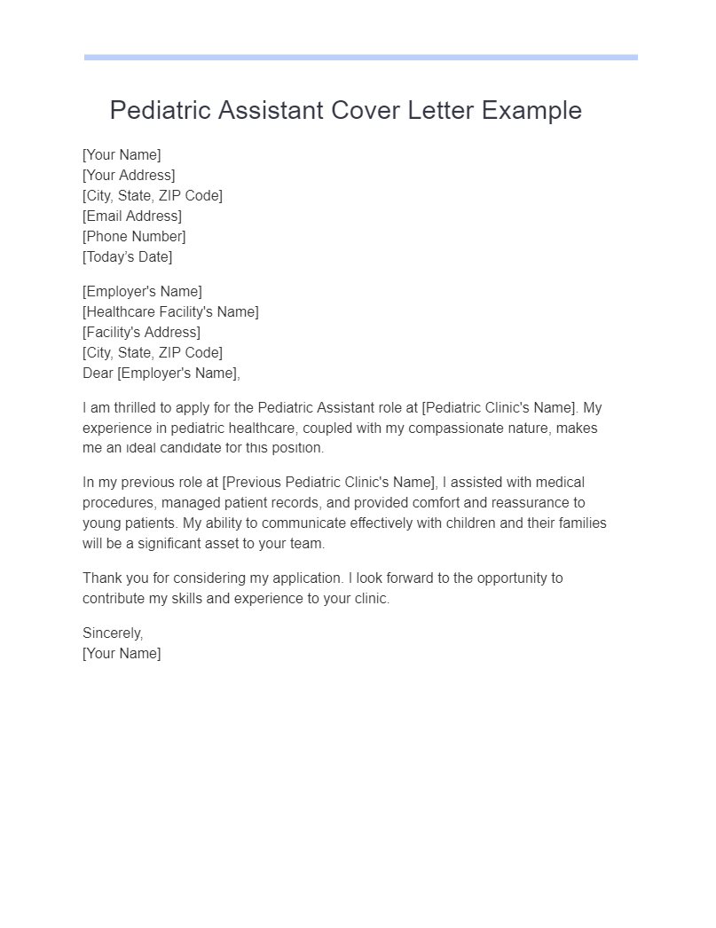 cover letter for pediatric medical assistant