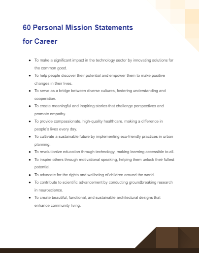 100+ Personal Mission Statement Examples for Career, How to Create Guide