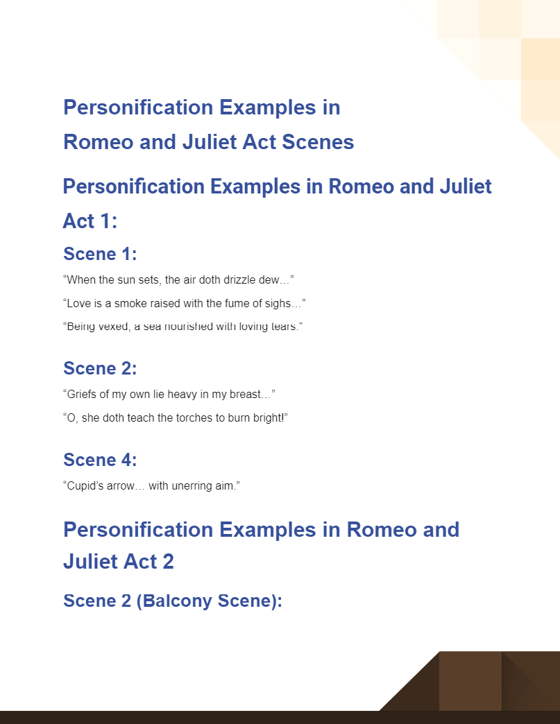 personification examples in romeo and juliet act