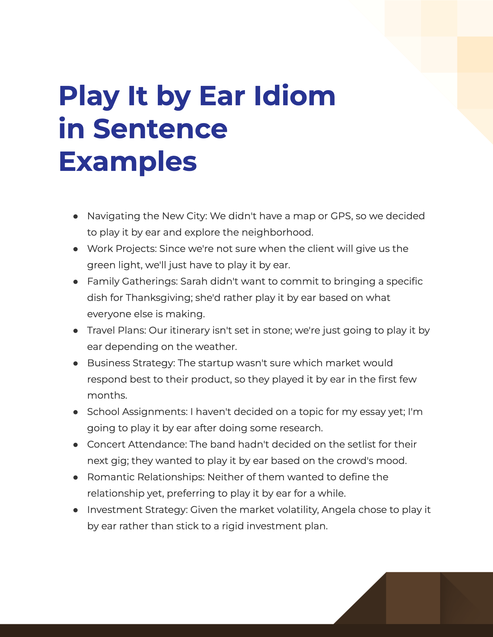 Play It by Ear Idiom