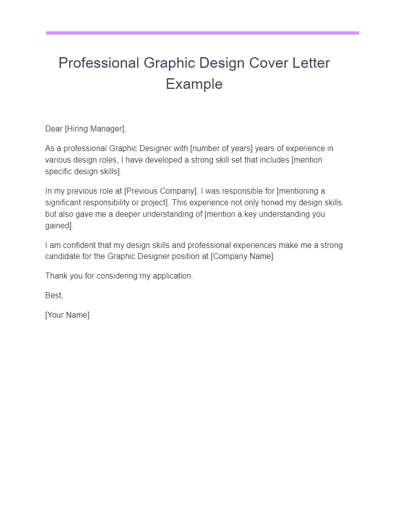 professional graphic design cover letter example