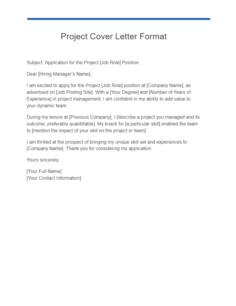 18+ Project Cover Letter Examples, How to Write, Tips | Examples