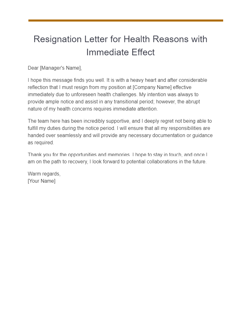 17 Resignation Letter Due To Health Reasons Examples How To Write Tips Examples 0157