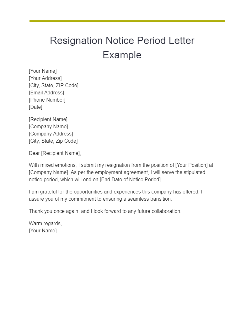 20 Resignation Notice Letter Examples How To Write Tips Examples 