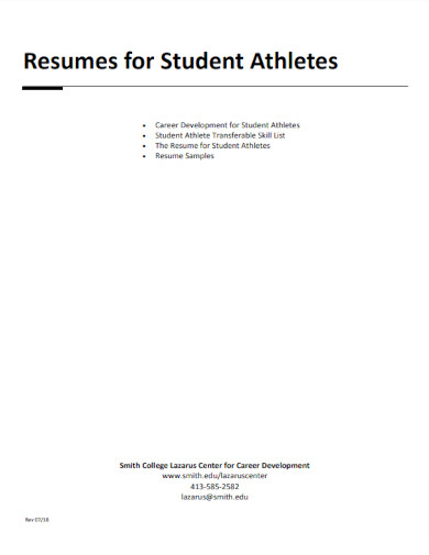 Resumes for Student Athletes