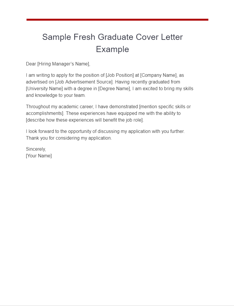 21+ Fresh Graduate Cover Letter Examples, How to Write, Tips | Examples