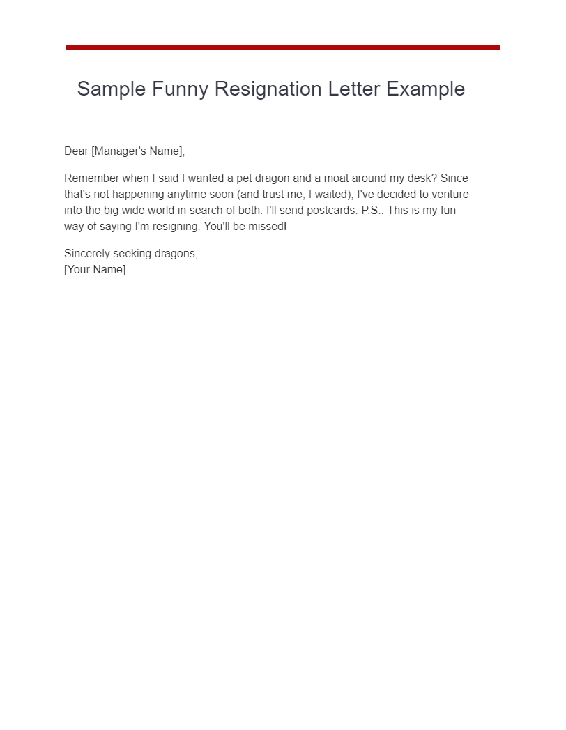 14+ Funny Resignation Letter Examples, How to Write, Tips | Examples