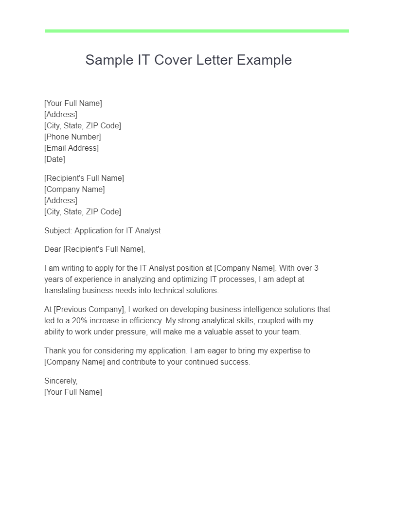 sample it cover letter example