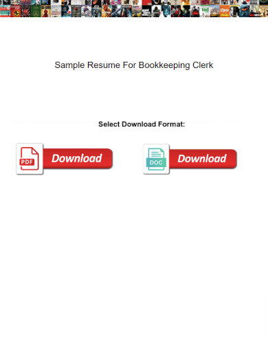 Sample Resume For Bookkeeping Clerk
