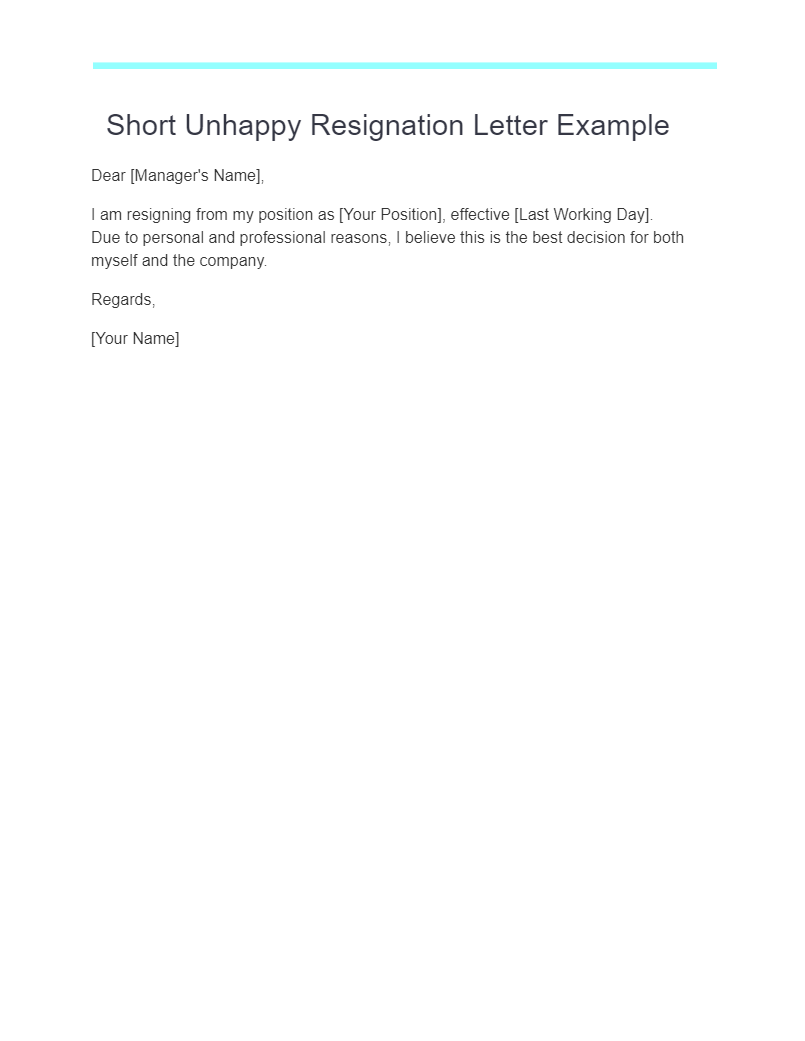 26 Unhappy Resignation Letter Examples How To Write Tips Examples 5253