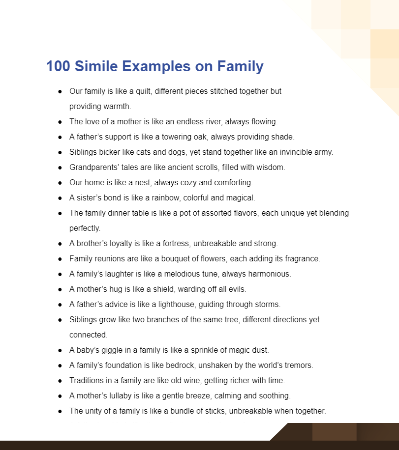 Simile Examples on Family1