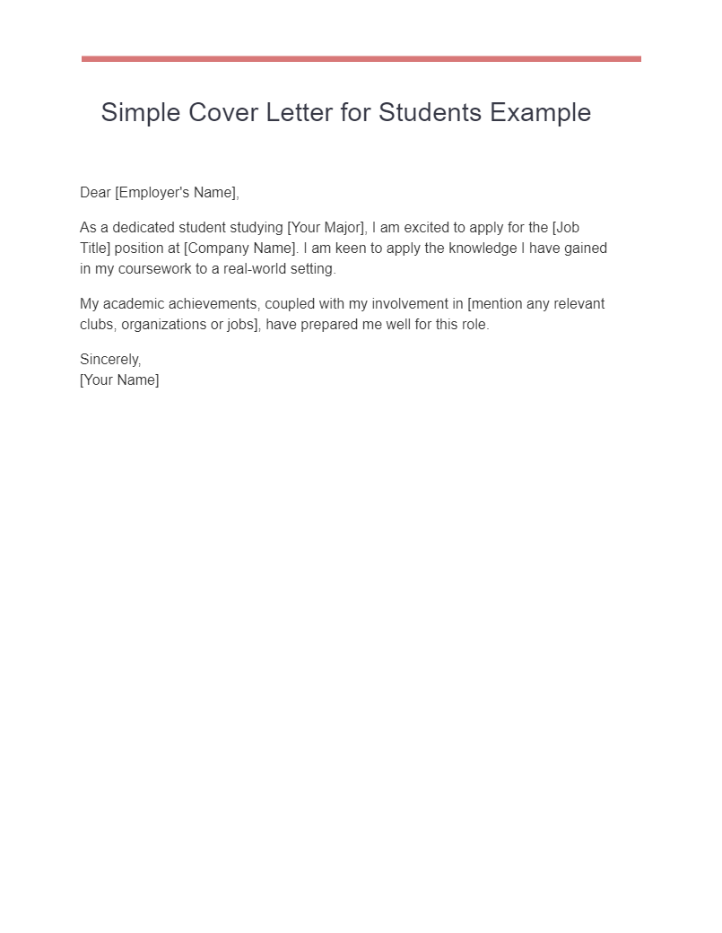 cover letter for students example