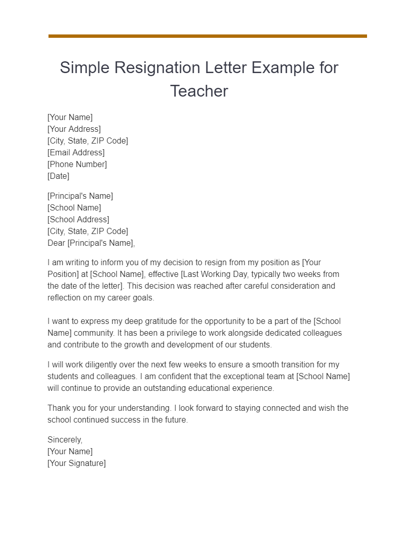 how to write a resignation letter education